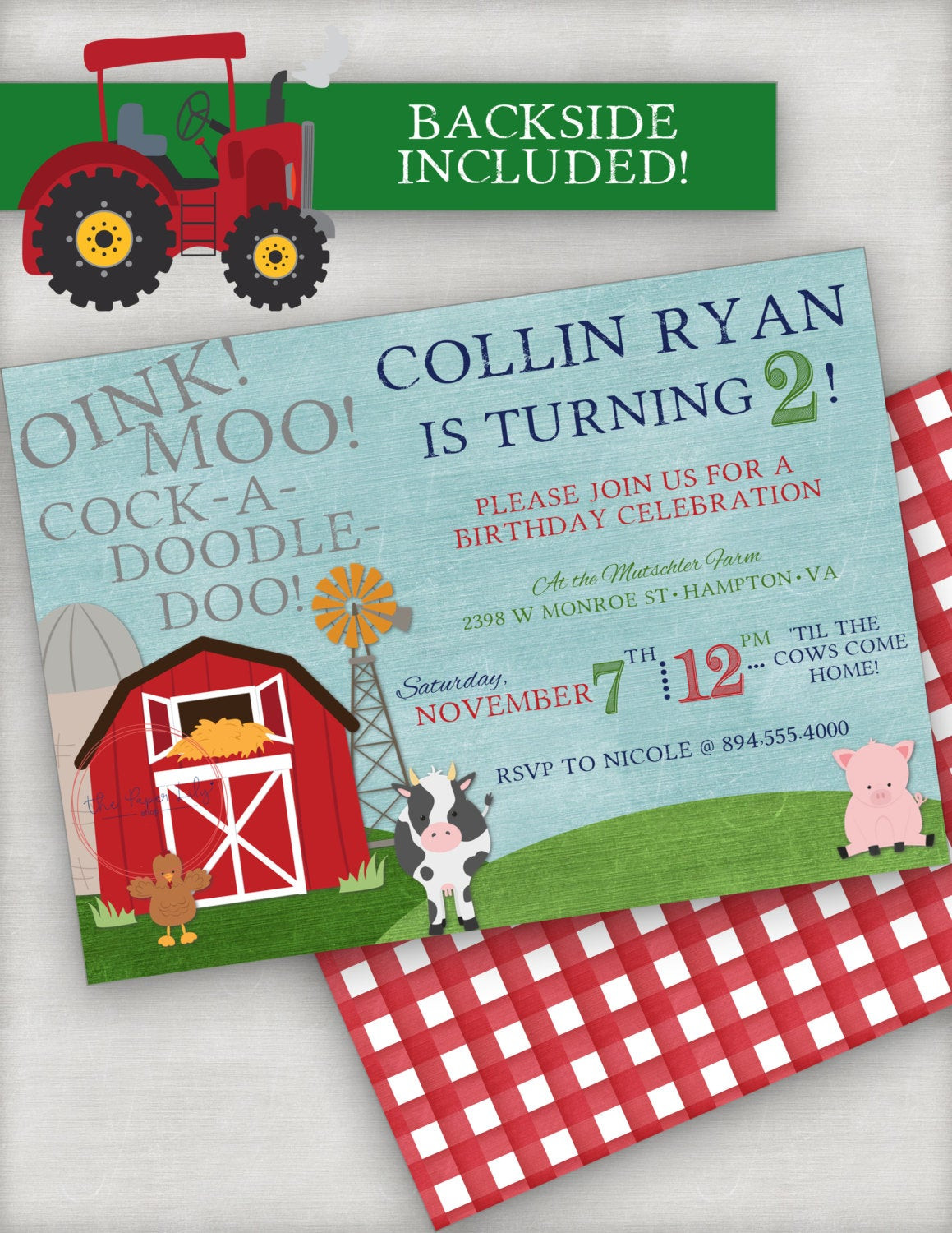 Best ideas about Farm Birthday Invitations
. Save or Pin Farm Themed Birthday Invitation by ThePaperLilyShop on Etsy Now.