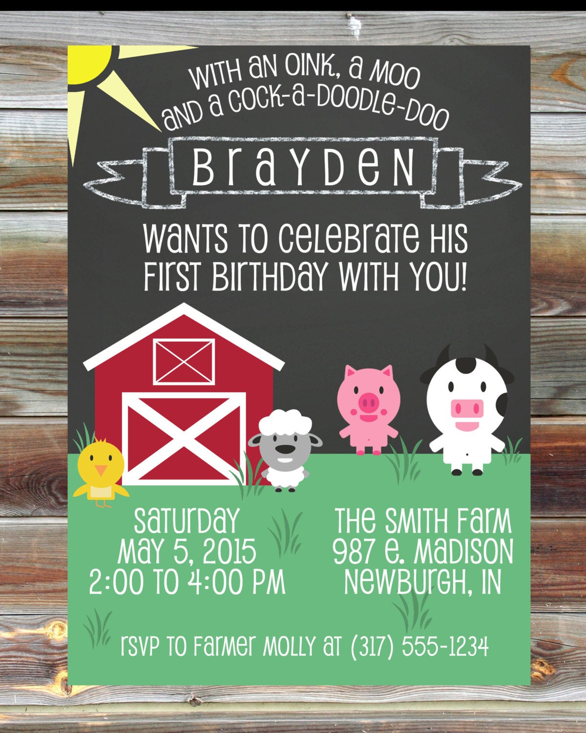 Best ideas about Farm Birthday Invitations
. Save or Pin Farm Theme First Birthday Invitation Printable by ViaBarrett Now.