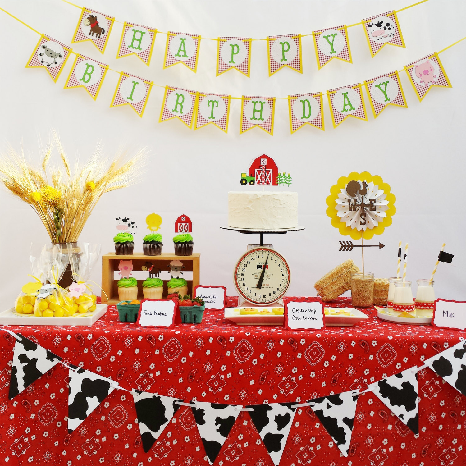 Best ideas about Farm Birthday Party
. Save or Pin Farm Birthday Party Decorations Package Farm Animals Garland Now.
