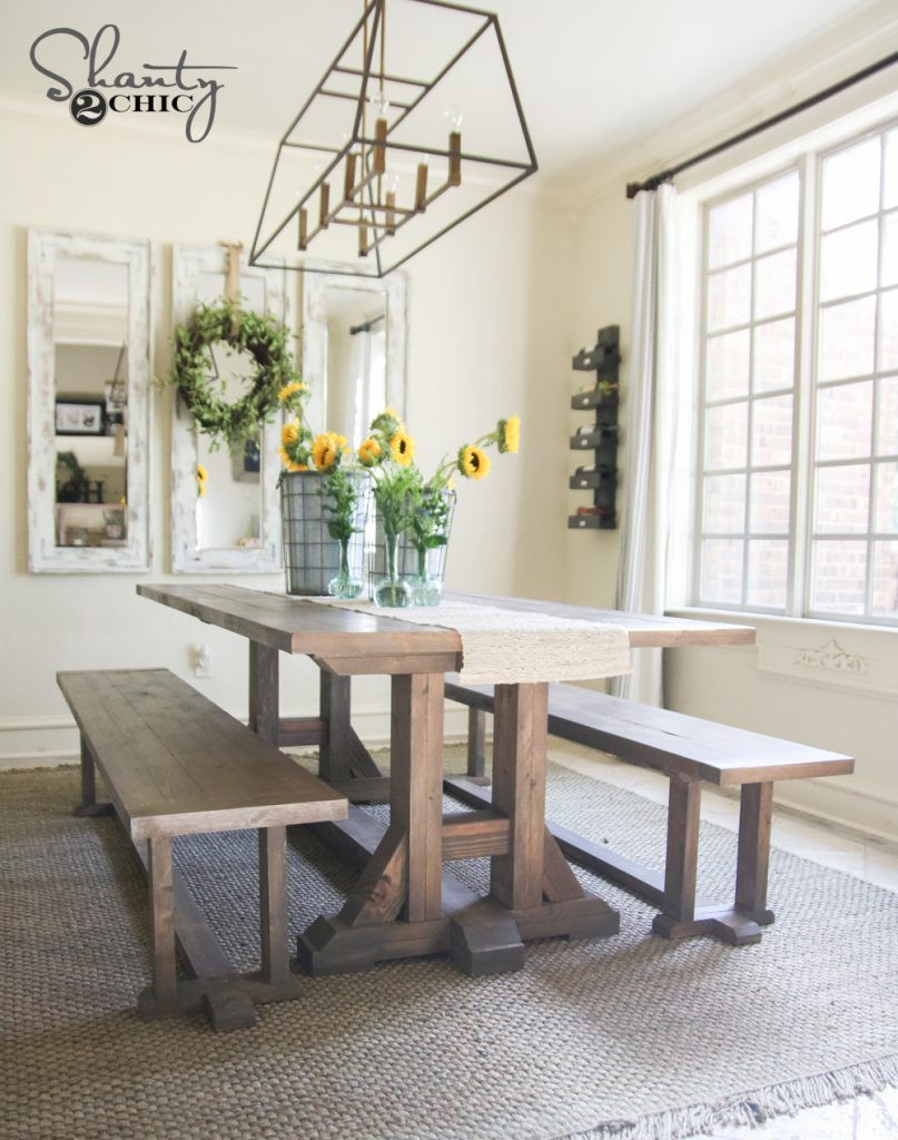 Best ideas about Farm Style Dining Table
. Save or Pin DIY Farmhouse Dining Bench Plans and Tutorial Shanty 2 Chic Now.