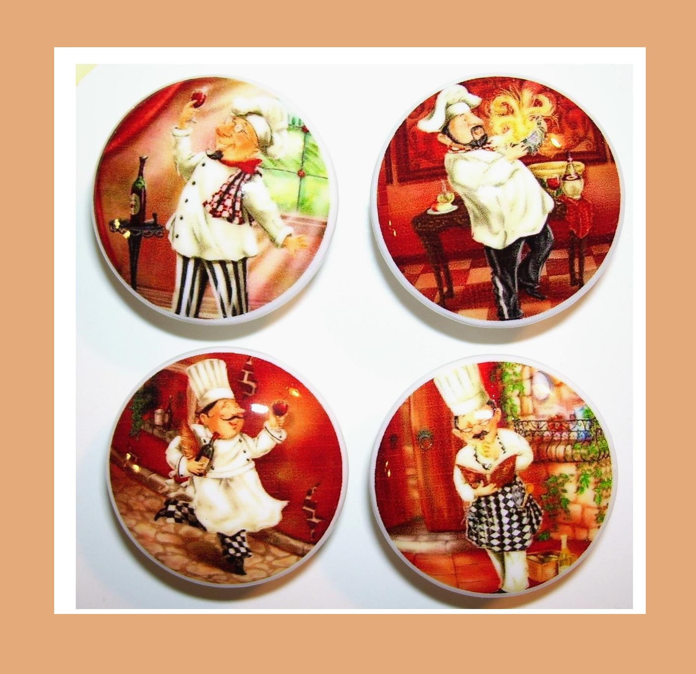 Best ideas about Fat Chef Kitchen Decor
. Save or Pin 4 FAT CHEF Dresser Drawer Knobs Now.