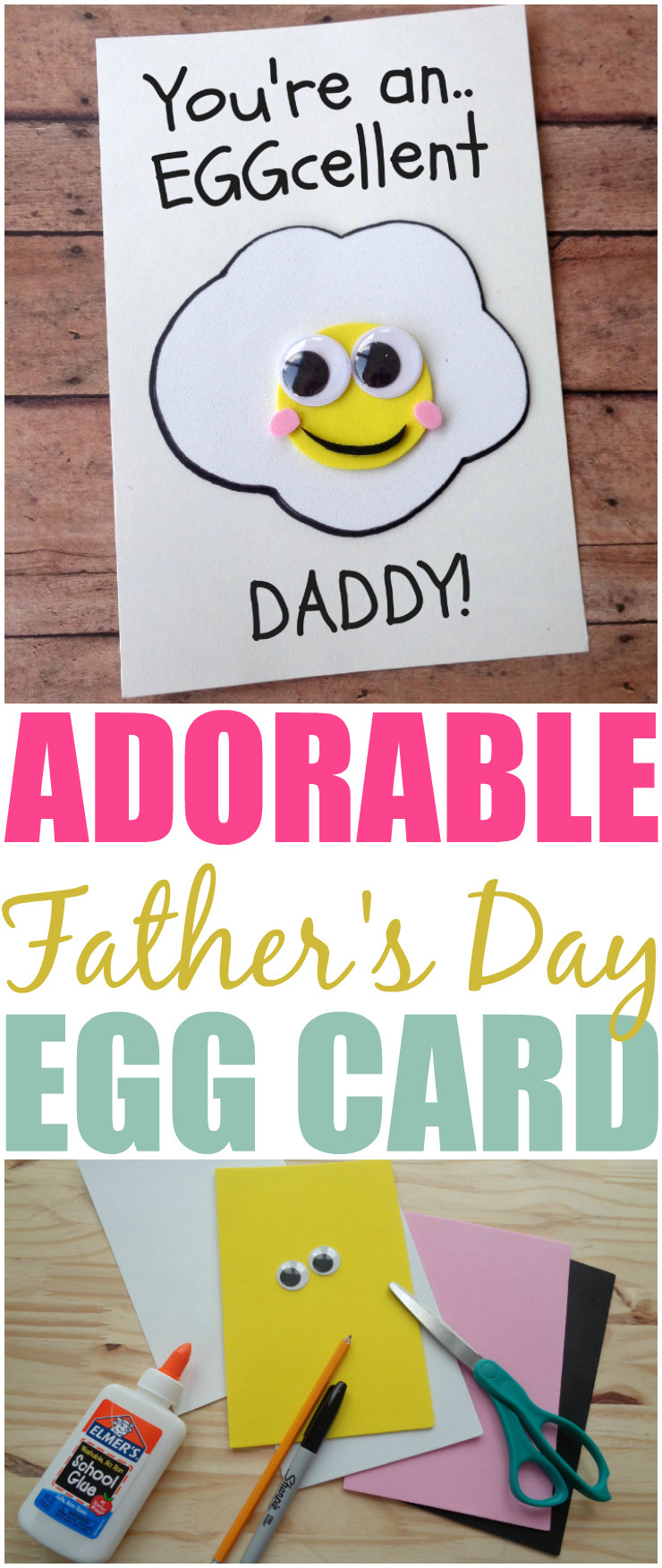Best ideas about Fathers Day Cards DIY
. Save or Pin DIY Father s Day Card You re An EGGcellent Daddy Now.