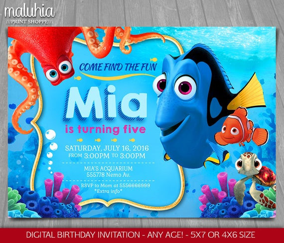 Best ideas about Finding Dory Birthday Invitations
. Save or Pin Finding Dory Invitation Finding Nemo Dory Invite Disney Now.