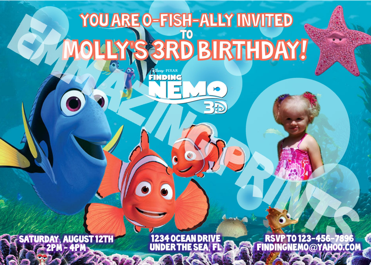 Best ideas about Finding Nemo Birthday Invitations
. Save or Pin Finding Nemo Birthday Invitation Custom by Now.