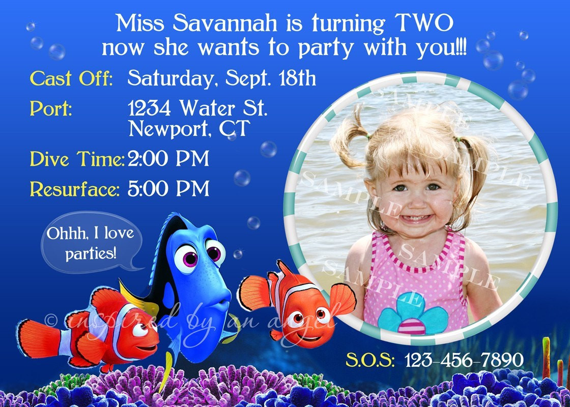 Best ideas about Finding Nemo Birthday Invitations
. Save or Pin Finding Nemo Birthday Invitation custom design by Now.