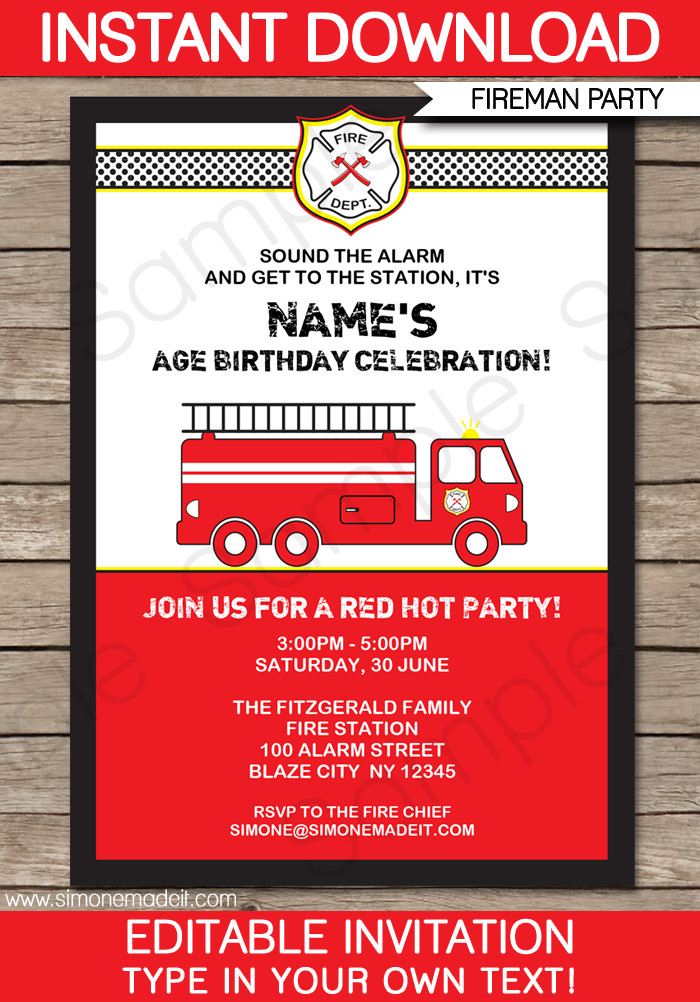 Best ideas about Firefighter Birthday Invitations
. Save or Pin Fire Truck Party Invitations Template Now.