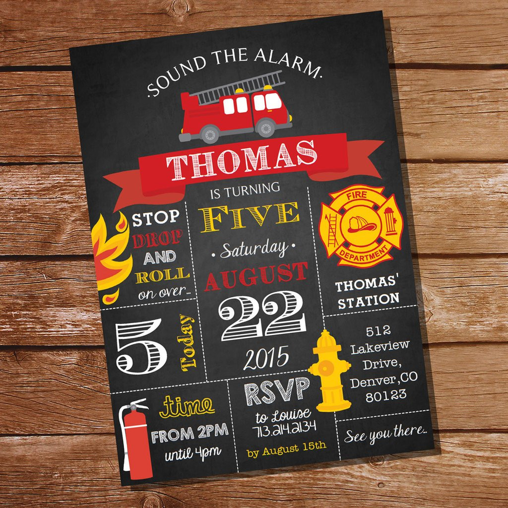 Best ideas about Firefighter Birthday Invitations
. Save or Pin Chalkboard Fireman Invitation Now.