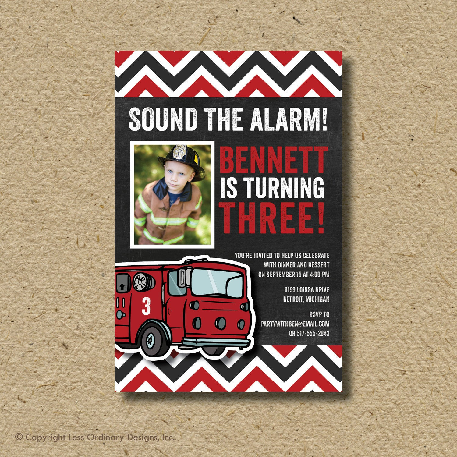 Best ideas about Firefighter Birthday Invitations
. Save or Pin Fire Truck Birthday Party Invitation Firefighter Card Now.