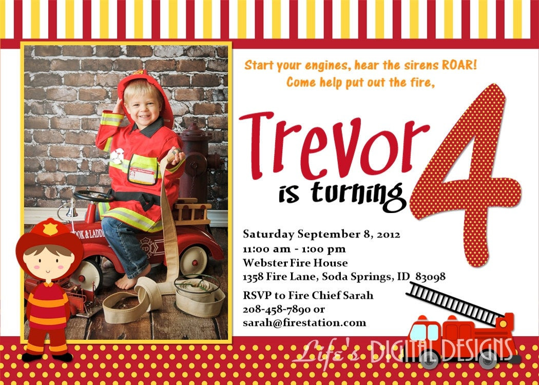 Best ideas about Firefighter Birthday Invitations
. Save or Pin Fireman Birthday Invitations Fire Truck Invitations Now.