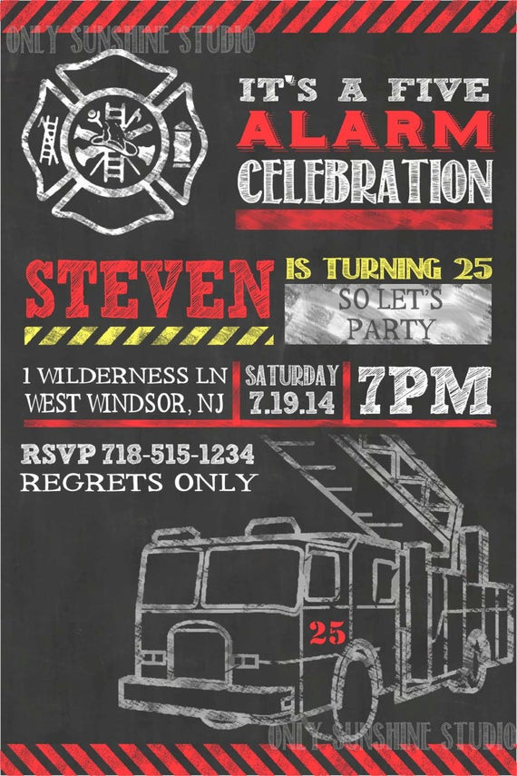 Best ideas about Firefighter Birthday Invitations
. Save or Pin Items similar to Fireman Printable Invitation 25th 30th Now.