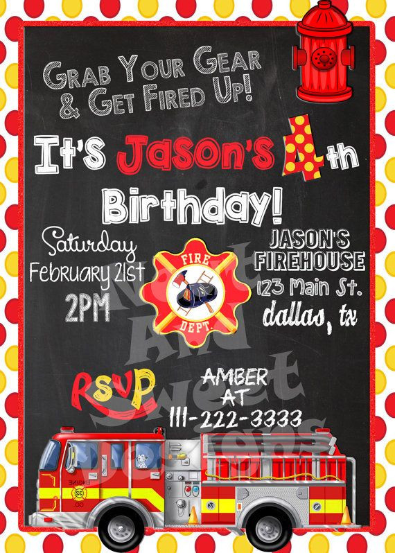 Best ideas about Firefighter Birthday Invitations
. Save or Pin 5 X 7 Printable Firetruck Birthday Invitation Now.