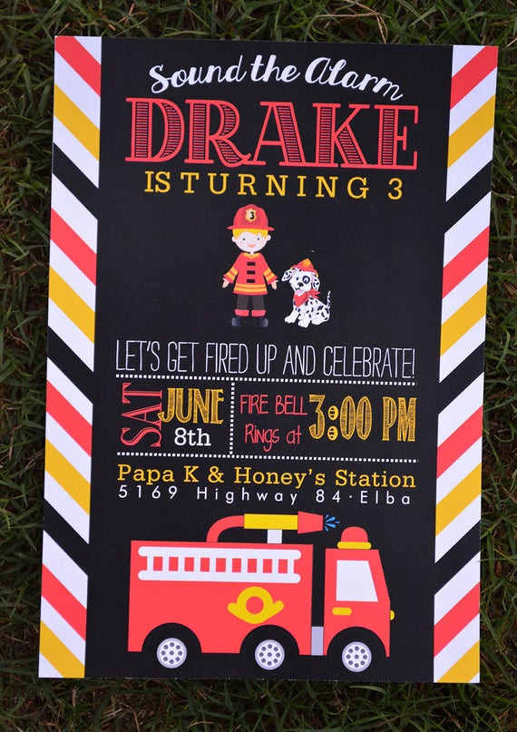 Best ideas about Firefighter Birthday Invitations
. Save or Pin Items similar to Firetruck Fireman Boys Birthday Party Now.