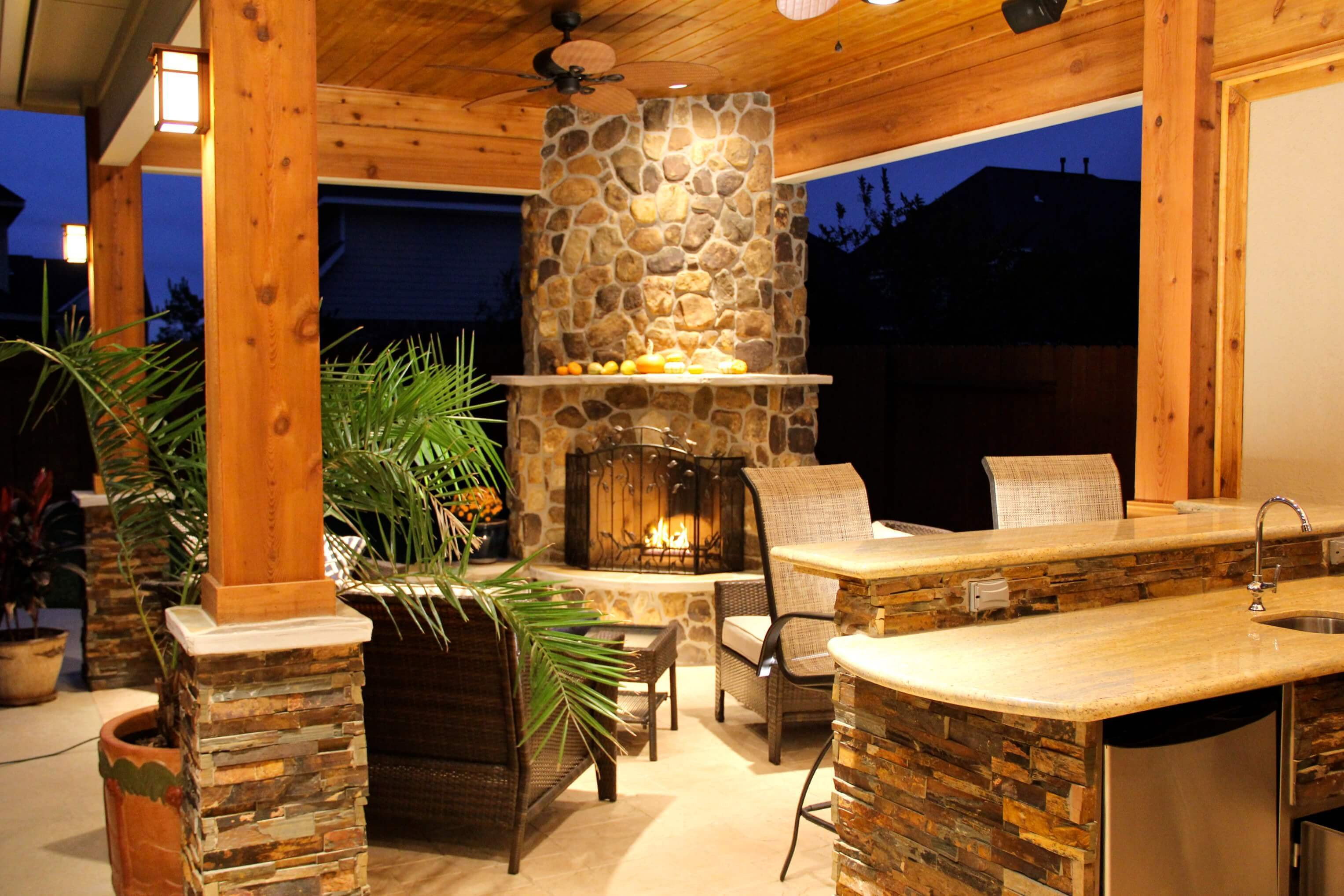 Best ideas about Fireplace And Patio
. Save or Pin Patio Cover With Fireplace & Kitchen In Firethorne Texas Now.