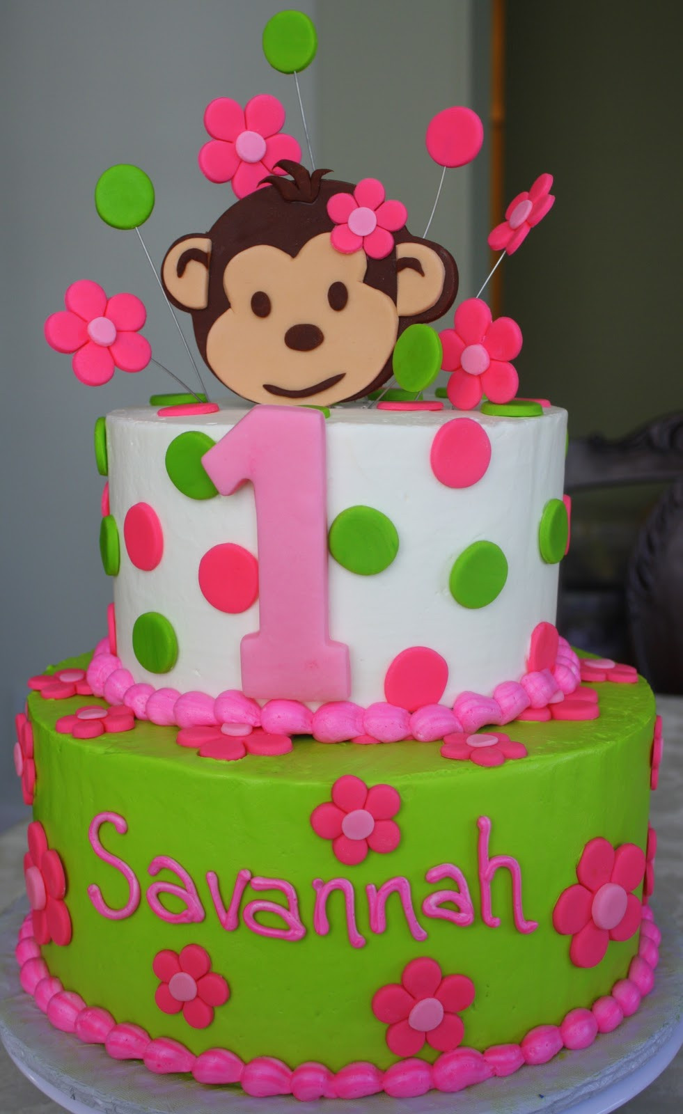 Best ideas about First Birthday Cake
. Save or Pin Claudine Pink Mod Monkey 1st Birthday Now.