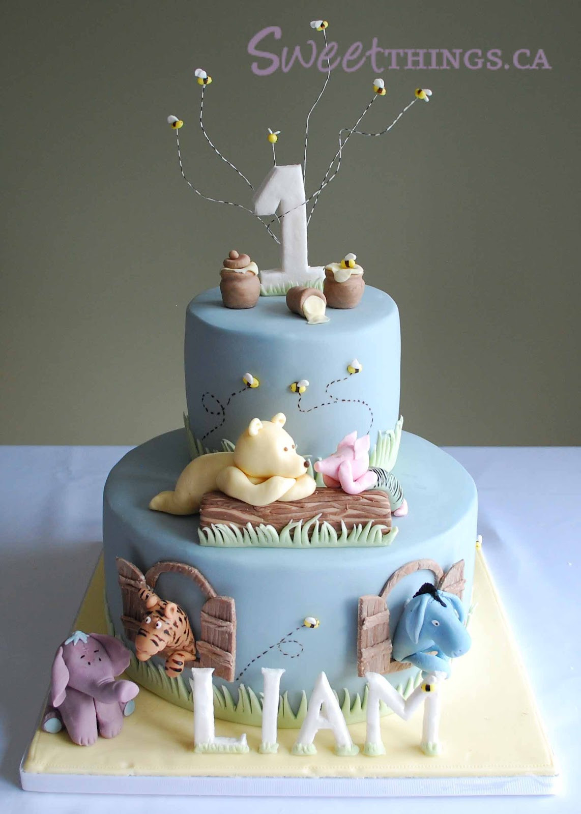Best ideas about First Birthday Cake Boy
. Save or Pin SweetThings 1st Birthday Classic Winnie the Pooh Cake Now.