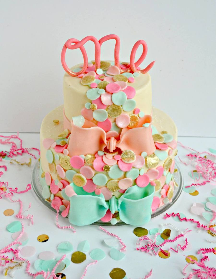 Best ideas about First Birthday Cake
. Save or Pin Confetti Themed First Birthday Cake CakeCentral Now.