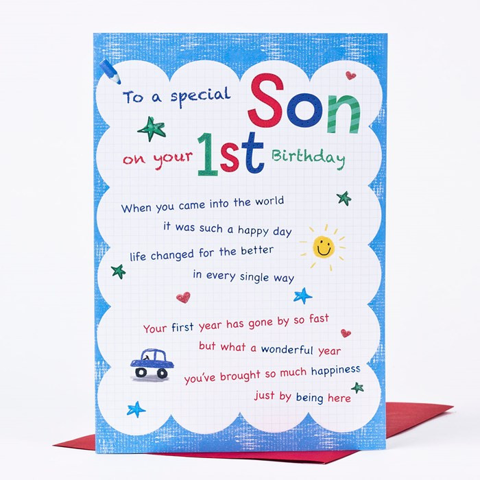Best ideas about First Birthday Card Message
. Save or Pin Birthday Card Son First Birthday ly 89p Now.