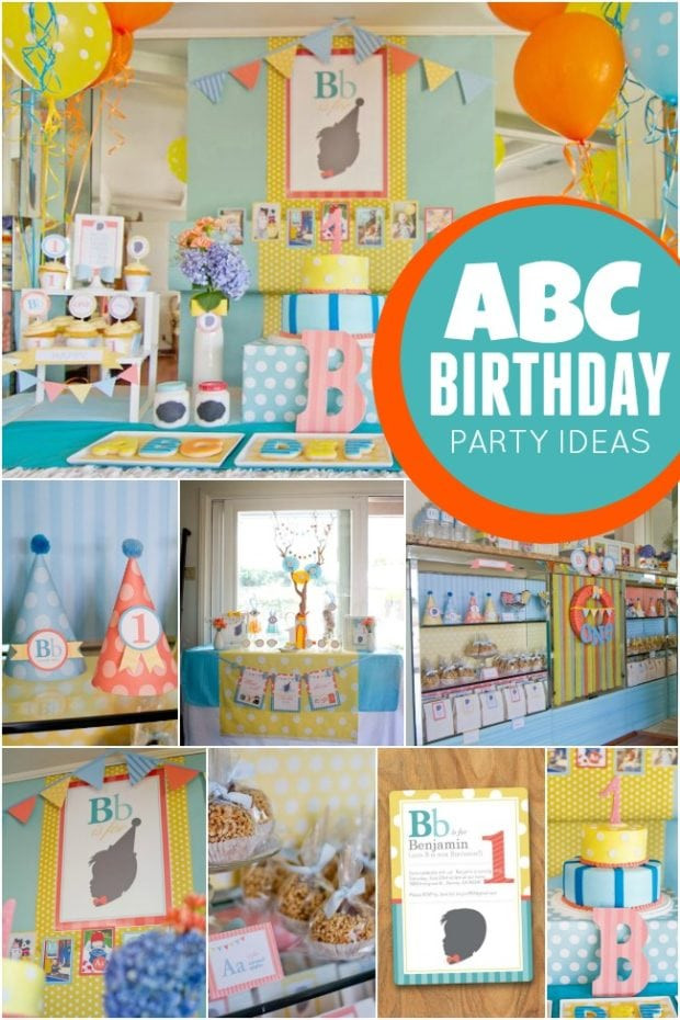 Best ideas about First Birthday Decorations Boy
. Save or Pin ABC Themed 1st Birthday Party Now.