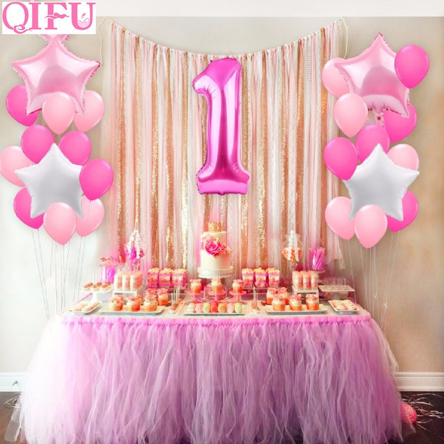 Best ideas about First Birthday Girl Decorations
. Save or Pin QIFU 25pcs e Year Old 1st birthday Balloons Girl Baby Now.