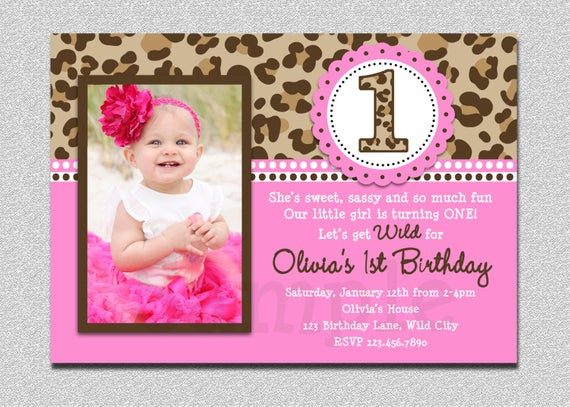 Best ideas about First Birthday Girl Invitations
. Save or Pin Leopard Birthday Invitation 1st Birthday Party Invitation Now.