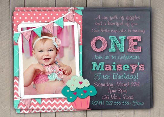 Best ideas about First Birthday Girl Invitations
. Save or Pin Girls 1st Birthday Invitation First Birthday Cupcake Now.