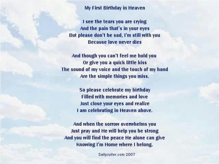Best ideas about First Birthday In Heaven Quotes
. Save or Pin birthday poem from heaven Poems Pinterest Now.