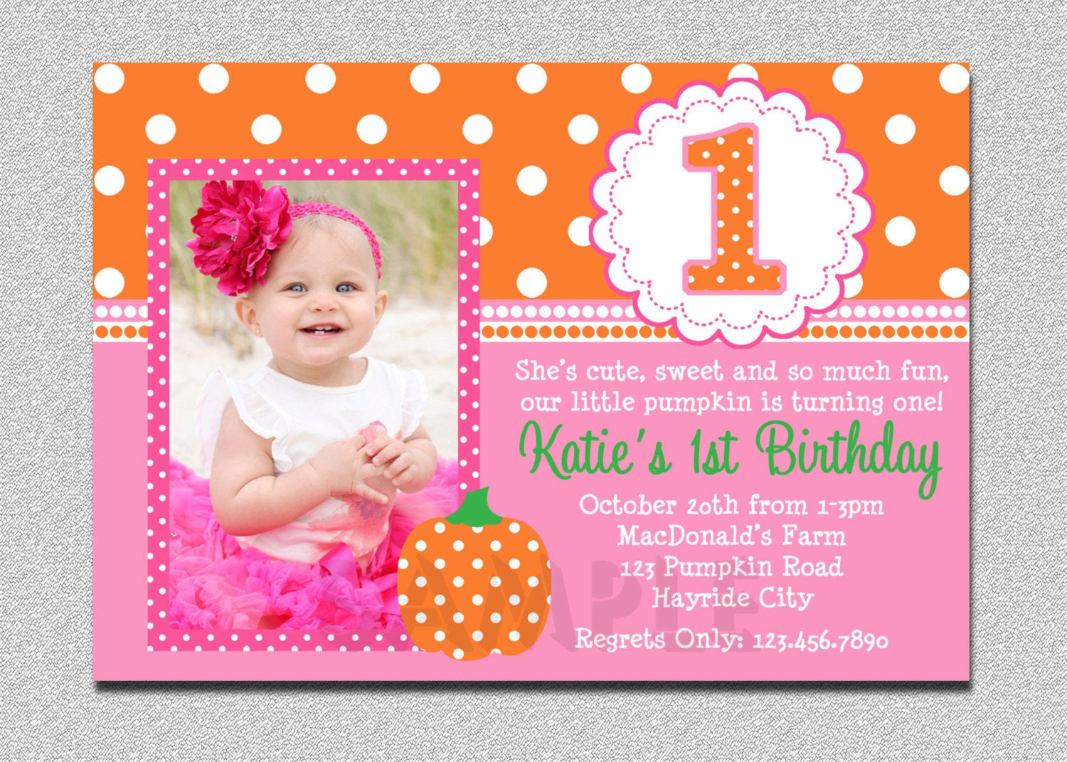 Best ideas about First Birthday Party Invitations
. Save or Pin Pumpkin Birthday Invitation Pumpkin 1st Birthday Party Now.