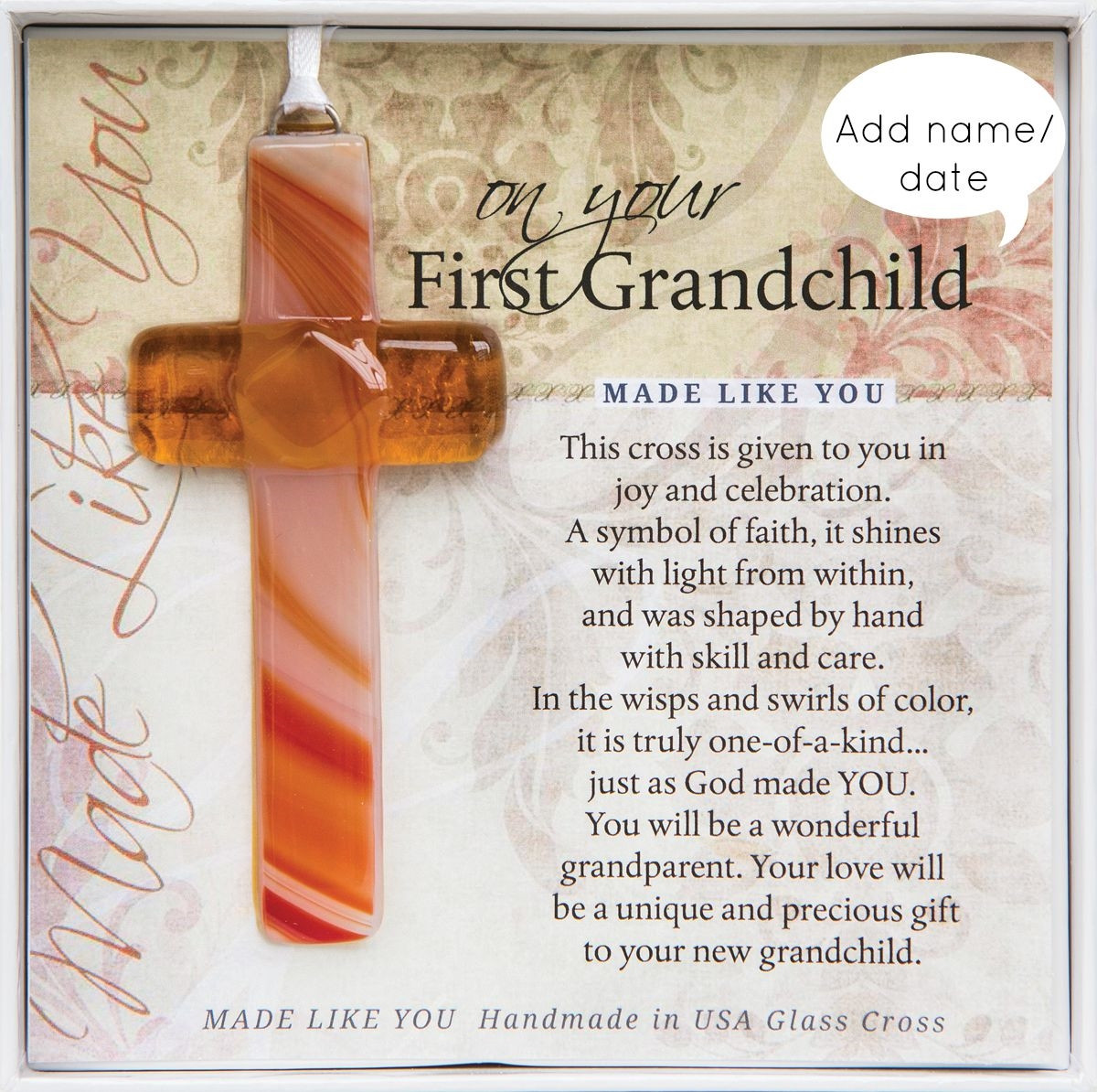 Best ideas about First Grandchild Gift Ideas
. Save or Pin Personalized First Grandchild Gift Cross Handmade Glass Now.