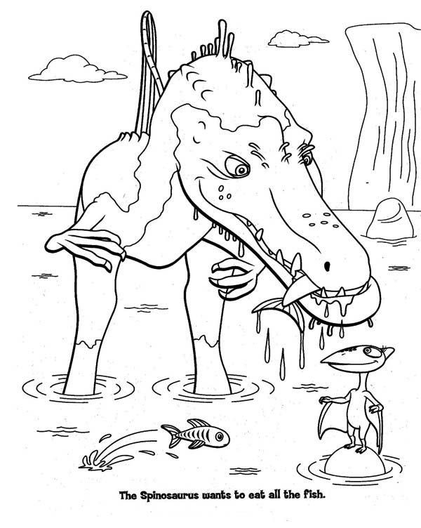 Best ideas about Fish Donisaur Coloring Sheets For Boys
. Save or Pin Spinosaurus Hunting the Fish in Dinosaur Coloring Page Now.