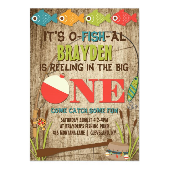 Best ideas about Fishing Birthday Invitations
. Save or Pin The Big e Fishing Theme Boys First Birthday Card Now.