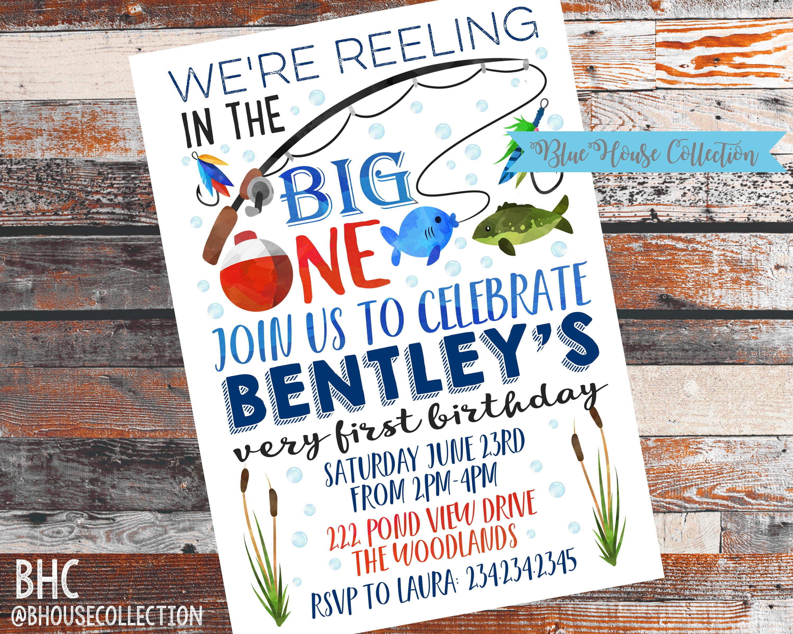 Best ideas about Fishing Birthday Invitations
. Save or Pin Fishing Birthday Invite BIG ONE invitation 1st birthday Now.