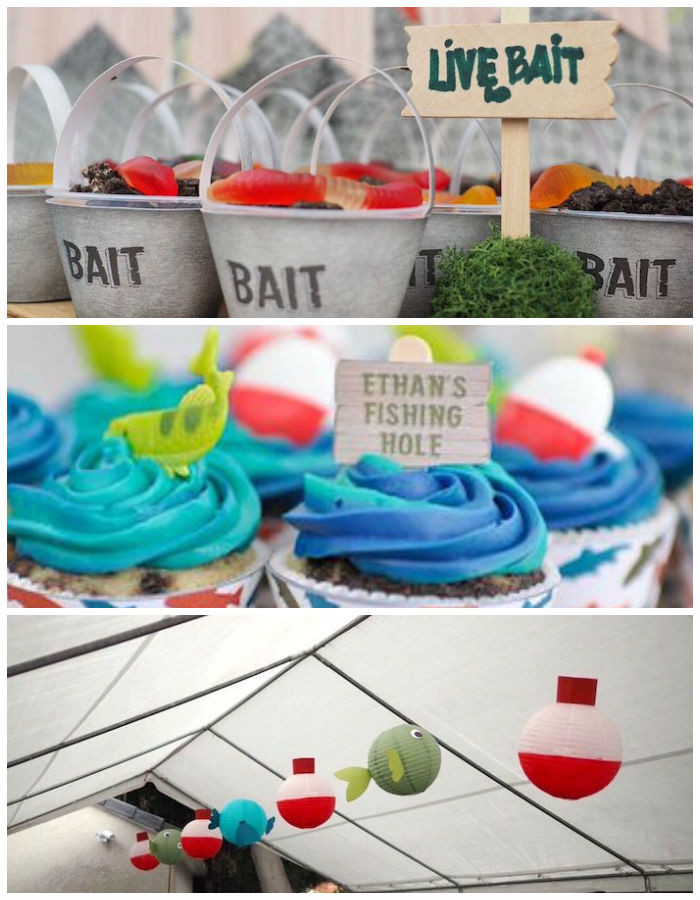 Best ideas about Fishing Birthday Party Supplies
. Save or Pin Kara s Party Ideas Colorful Gone Fishing Birthday Party Now.