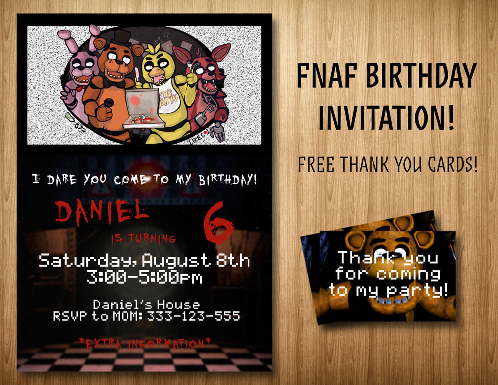Best ideas about Five Nights At Freddy's Birthday Invitations
. Save or Pin Five Nights at Freddy s invitation Bonus by Now.