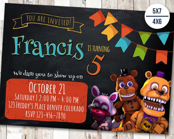 Best ideas about Five Nights At Freddy's Birthday Invitations
. Save or Pin Five Nights at Freddy s Invitation Five Nights Now.