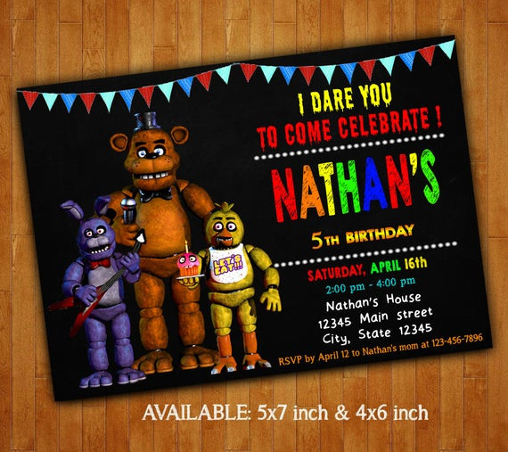 Best ideas about Five Nights At Freddy's Birthday Invitations
. Save or Pin Five Nights At Freddy s Invitations Five Nights At Now.