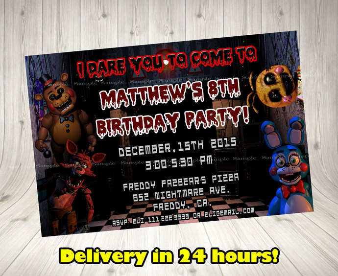 Best ideas about Five Nights At Freddy's Birthday Invitations
. Save or Pin Five Nights at Freddy s Invitation Five by Decorationsleon on Now.