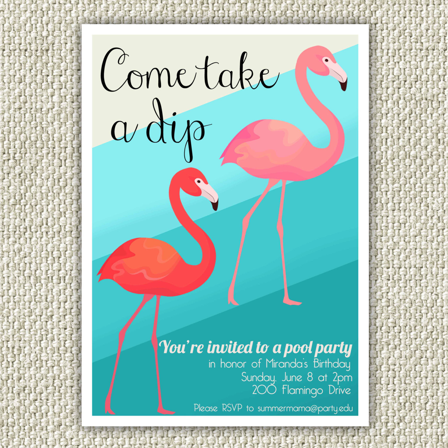 Best ideas about Flamingo Birthday Invitations
. Save or Pin Flamingo Birthday Party Invitation Retro Pool Party Now.