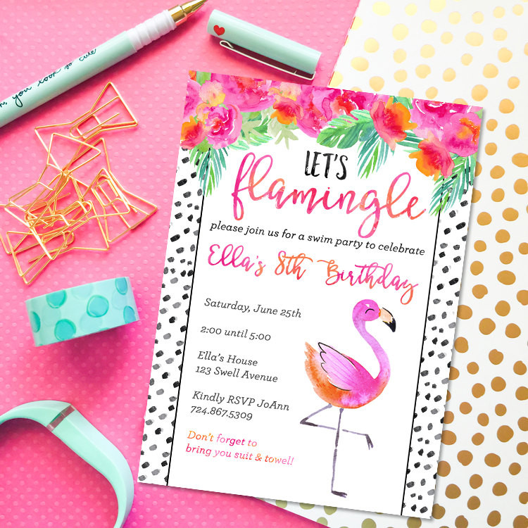 Best ideas about Flamingo Birthday Invitations
. Save or Pin Flamingo Party Invitation Flamingo Let s Flamingle Now.