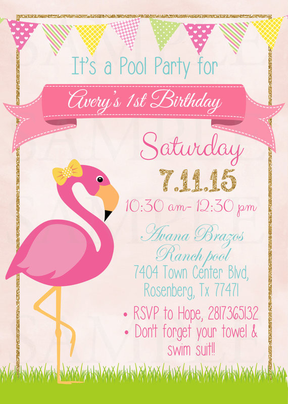 Best ideas about Flamingo Birthday Invitations
. Save or Pin Pink Flamingo Pool Party Birthday Invitation Printable File Now.