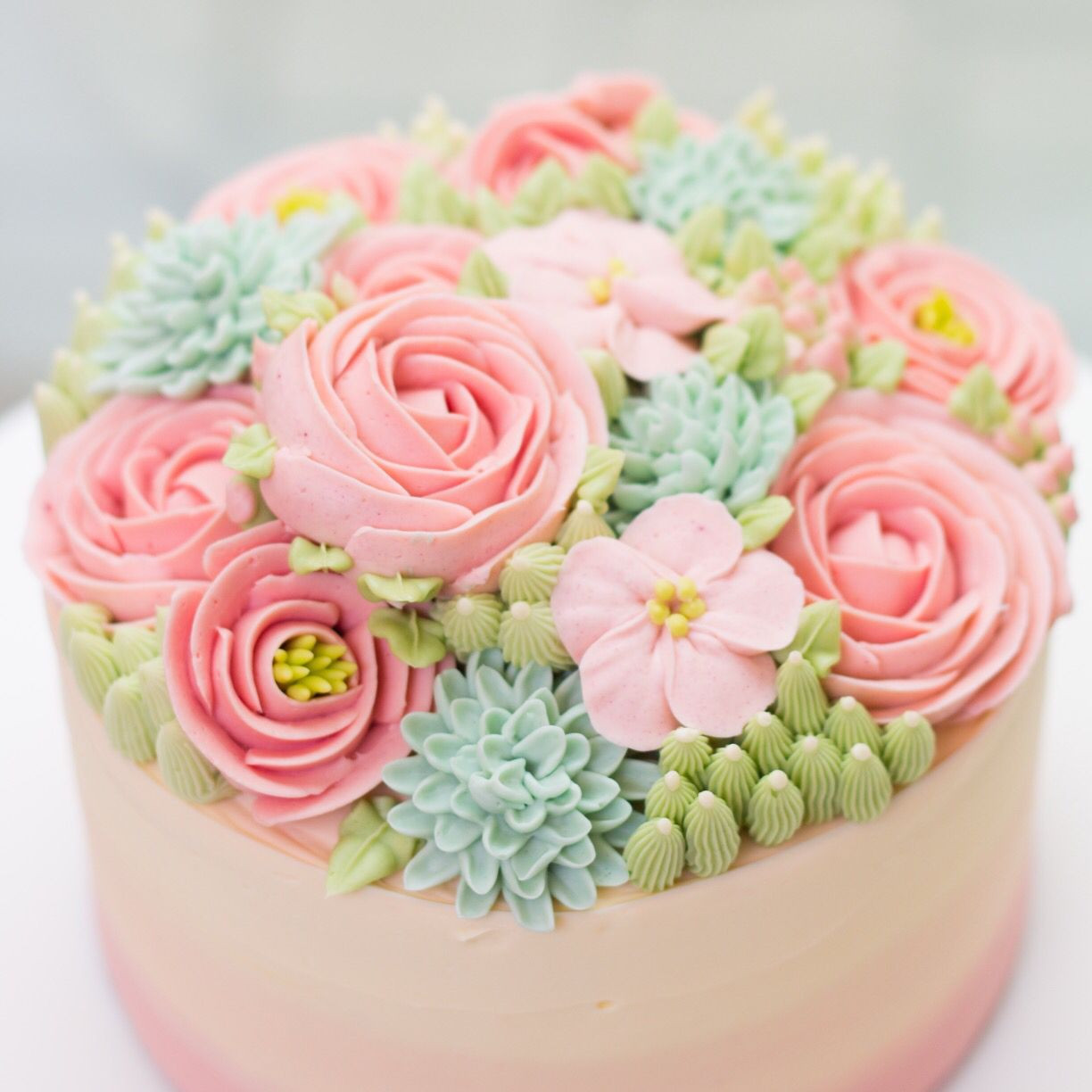 Best ideas about Flower Birthday Cake
. Save or Pin So pretty Buttercream Flowers so delicate on a cake Now.