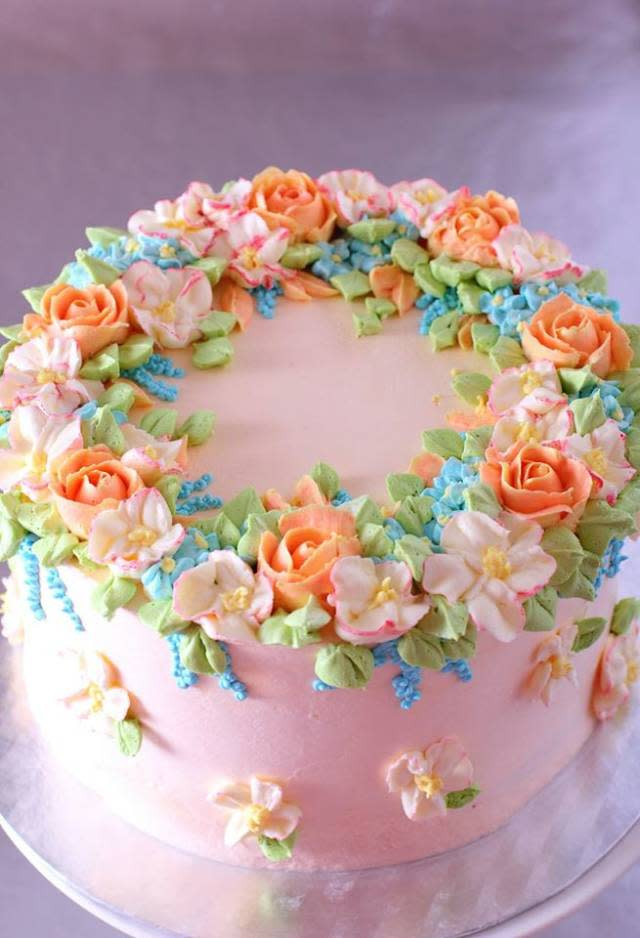 Best ideas about Flower Birthday Cake
. Save or Pin "Spring" cake with buttercream flowers cake by La Zina Now.