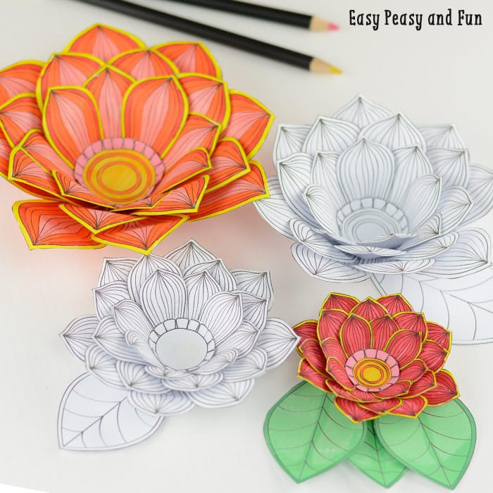 Best ideas about Flower Crafts For Adults
. Save or Pin Paper Craft Flowers 3D Coloring Pages Easy Peasy and Fun Now.
