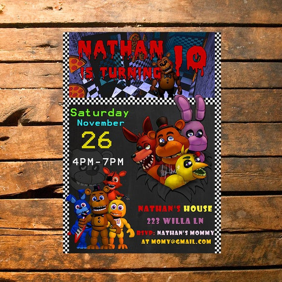 Best ideas about Fnaf Birthday Invitations
. Save or Pin Five Nights at Freddy s Invitations FNAF Invitation Five Now.
