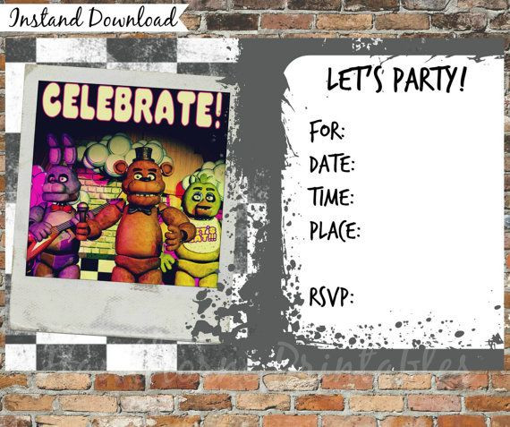 Best ideas about Fnaf Birthday Invitations
. Save or Pin Five Nights at Freddy s Invitations and by Now.
