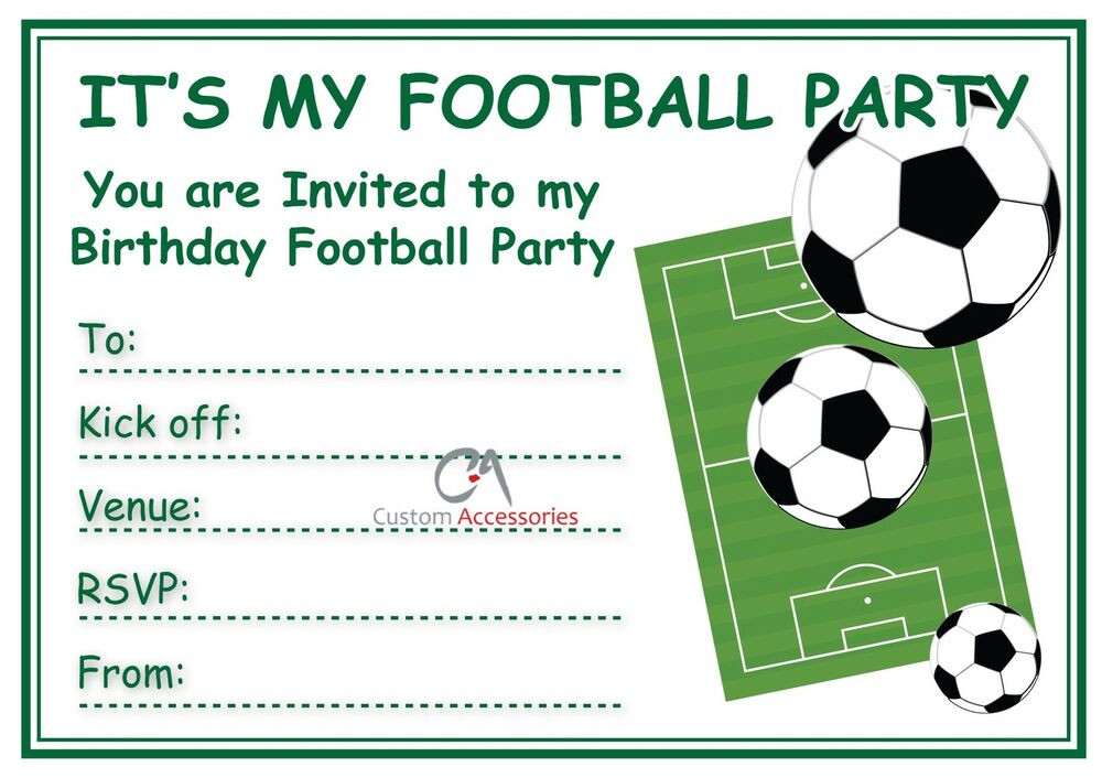 Best ideas about Football Birthday Invitations
. Save or Pin FOOTBALL INVITES KIDS CHILDREN S BOYS FOOTBALL BIRTHDAY Now.