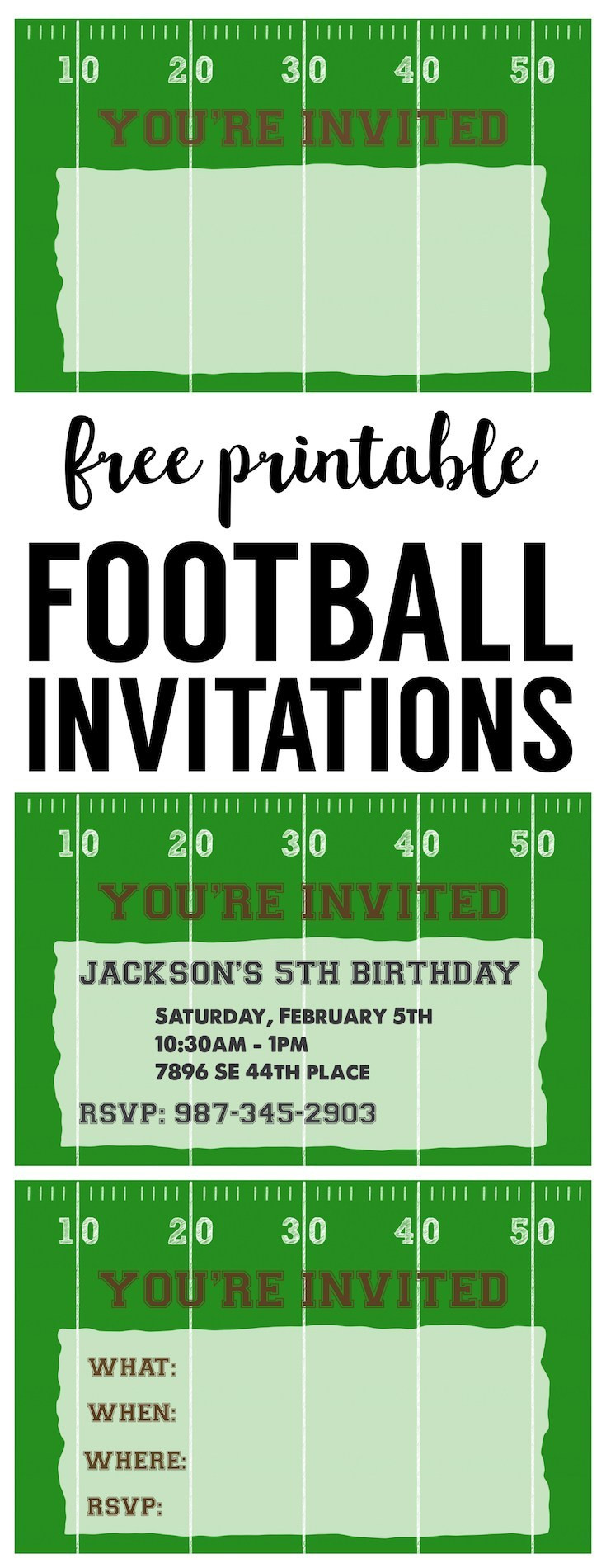 Best ideas about Football Birthday Invitations
. Save or Pin Football Party Invitation Template Free Printable Now.