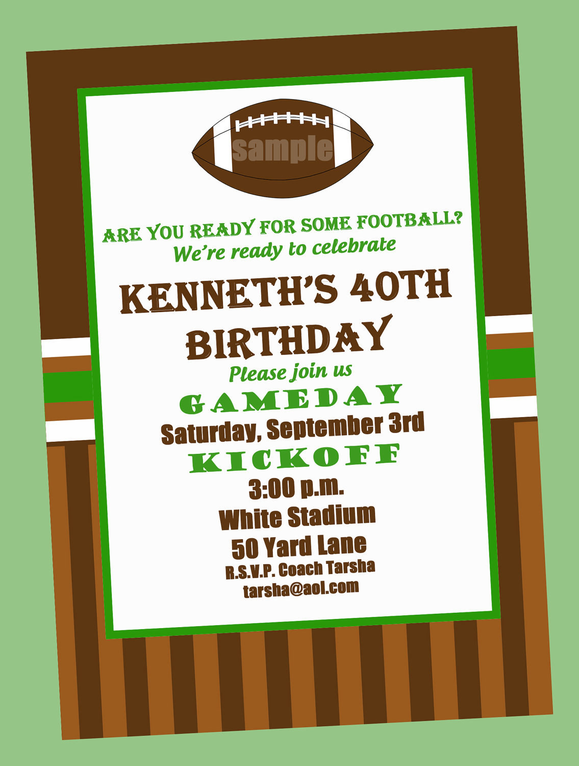 Best ideas about Football Birthday Invitations
. Save or Pin Football Birthday Party Invitation Printable or Printed with Now.
