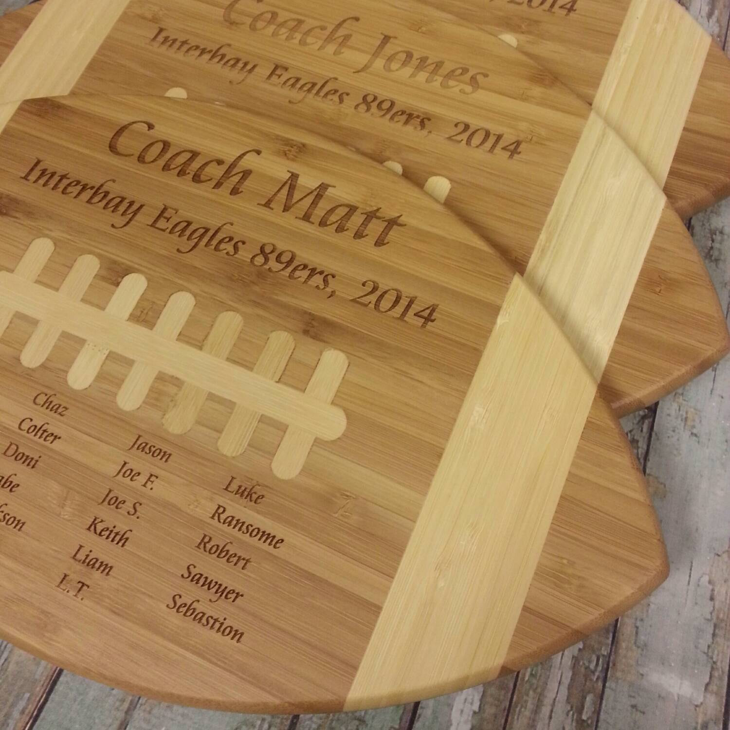 Best ideas about Football Coach Gift Ideas
. Save or Pin Football Cutting Board Coach Thank You Gift with Team Now.