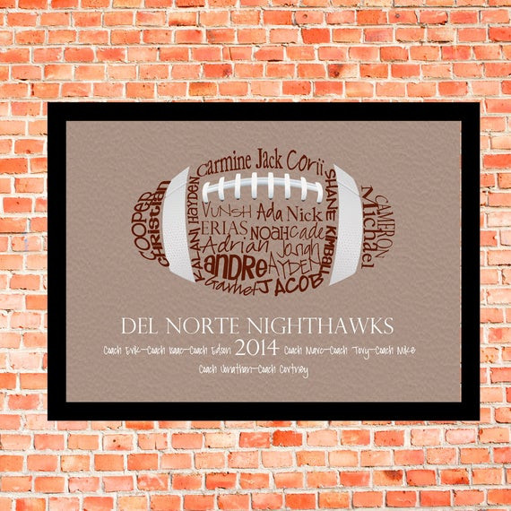 Best ideas about Football Coach Gift Ideas
. Save or Pin Football Typography Art Now.