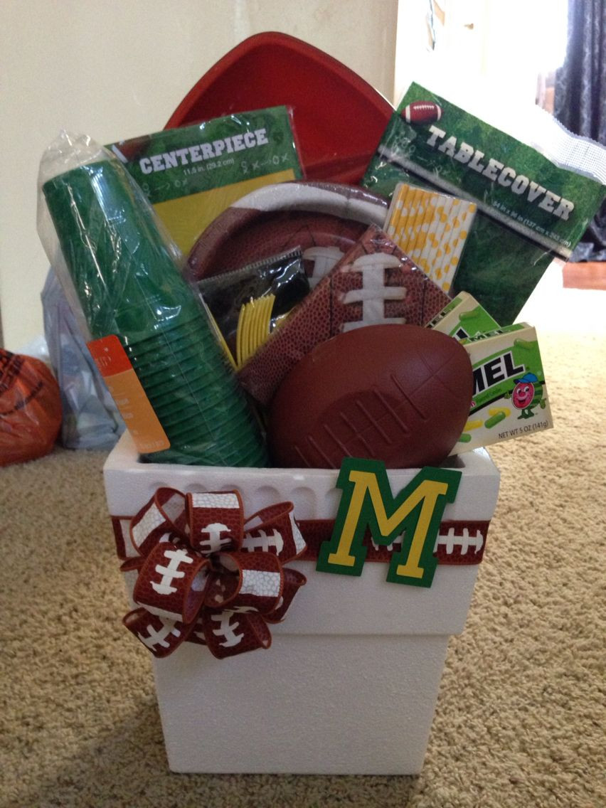 Best ideas about Football Gift Basket Ideas
. Save or Pin Mayfield Trojans football t basket Now.